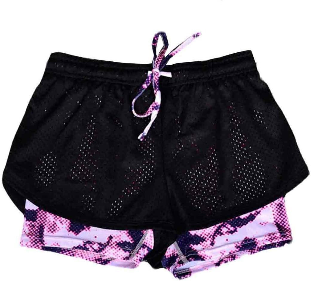 Women Sports Pants,FUNIC Gym Workout Waistband Skinny Yoga Shorts Pants (M, Purple)