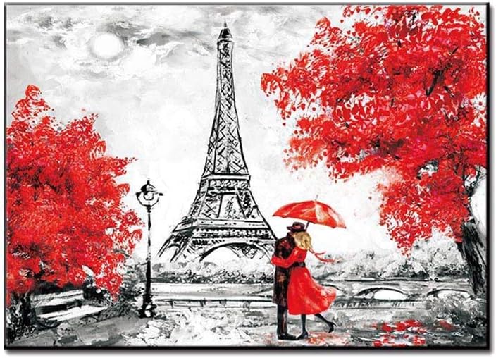 millet16zjh Modern Eiffel Tower Lover Canvas Painting Poster Living Room Wall Picture Decor 2# 2130cm