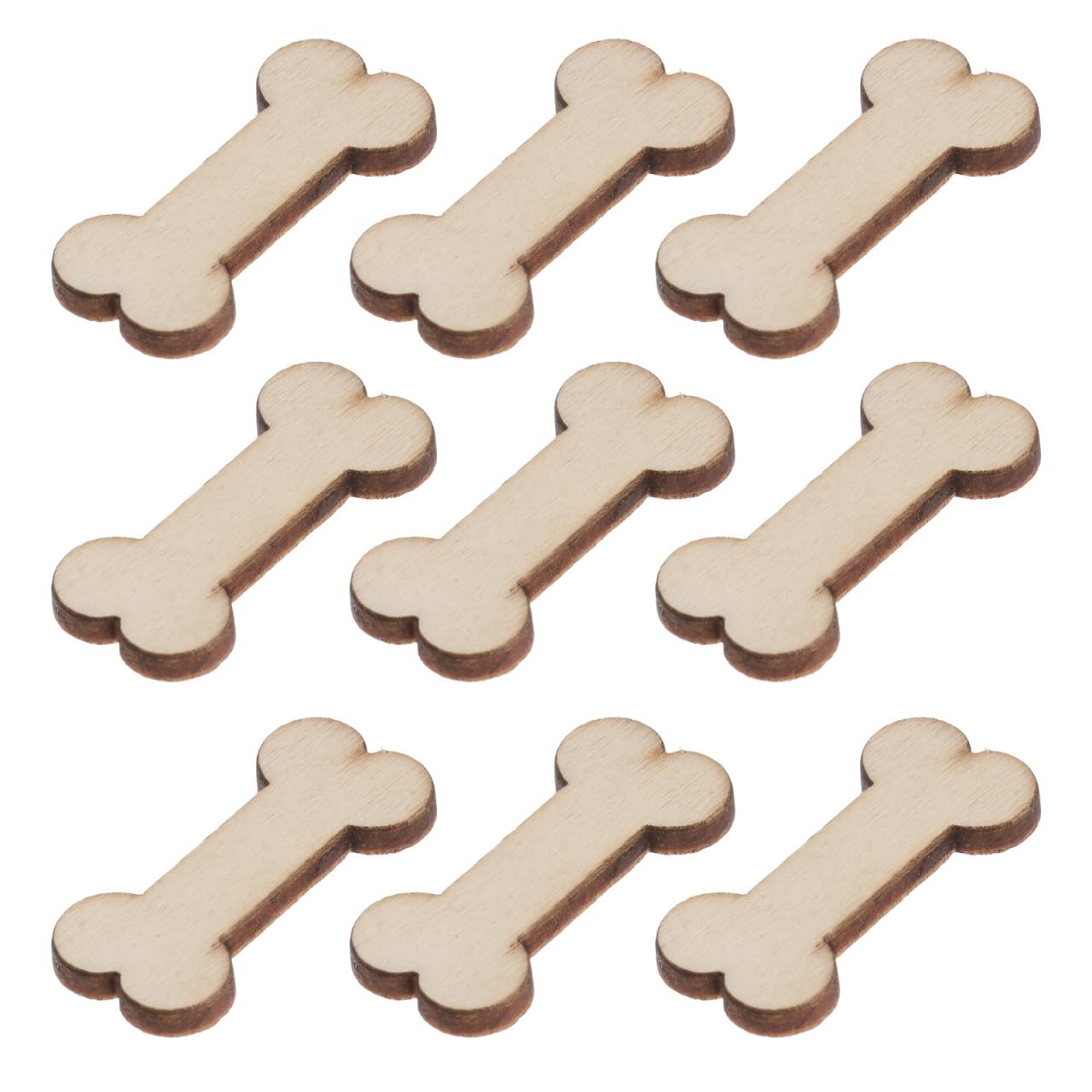 Wood Embellishments 50 Pcs Wooden Dog Bone Shape Cutouts Embellishments Wooden Slices DIY Art Craft Embellishments Designs