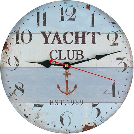 Amazon Co Jp Moana Mahana モアナマハナ 壁掛け 時計 ウォール クロック レトロ アンティーク シックな北欧風 西海岸 インテリア お洒落 リビング オフィスに 木製 直径30cm ホーム キッチン