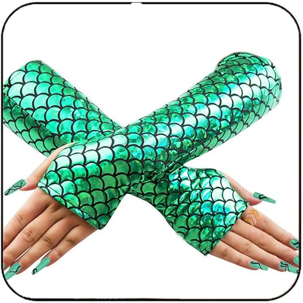 IEFIEL Femme Longs Gants Sans Doigts Sirène Princesse Fingerless Adult