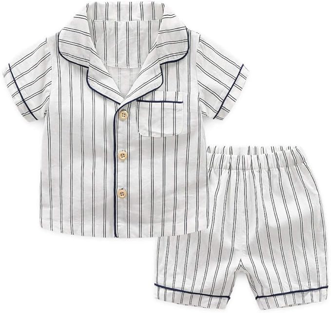 baby boy button up pyjamas