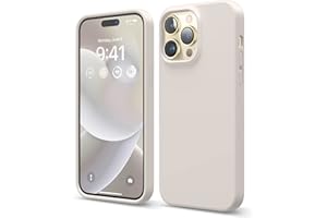 elago Compatible with iPhone 14 Pro Max Case, Liquid Silicone Case, Full Body Protective Cover, Shockproof, Slim Phone Case, Anti-Scratch Soft Microfiber Lining, 6.7 inch (Stone)