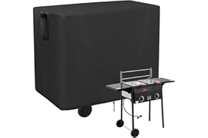 Safipotts Fish Fryer Cover Compatible with Feasto Outdoor Propane Deep Fryer,420D Deep Fryer Cover with Waterproof Strip, 2 Buckles & Ventilation Opening,Black