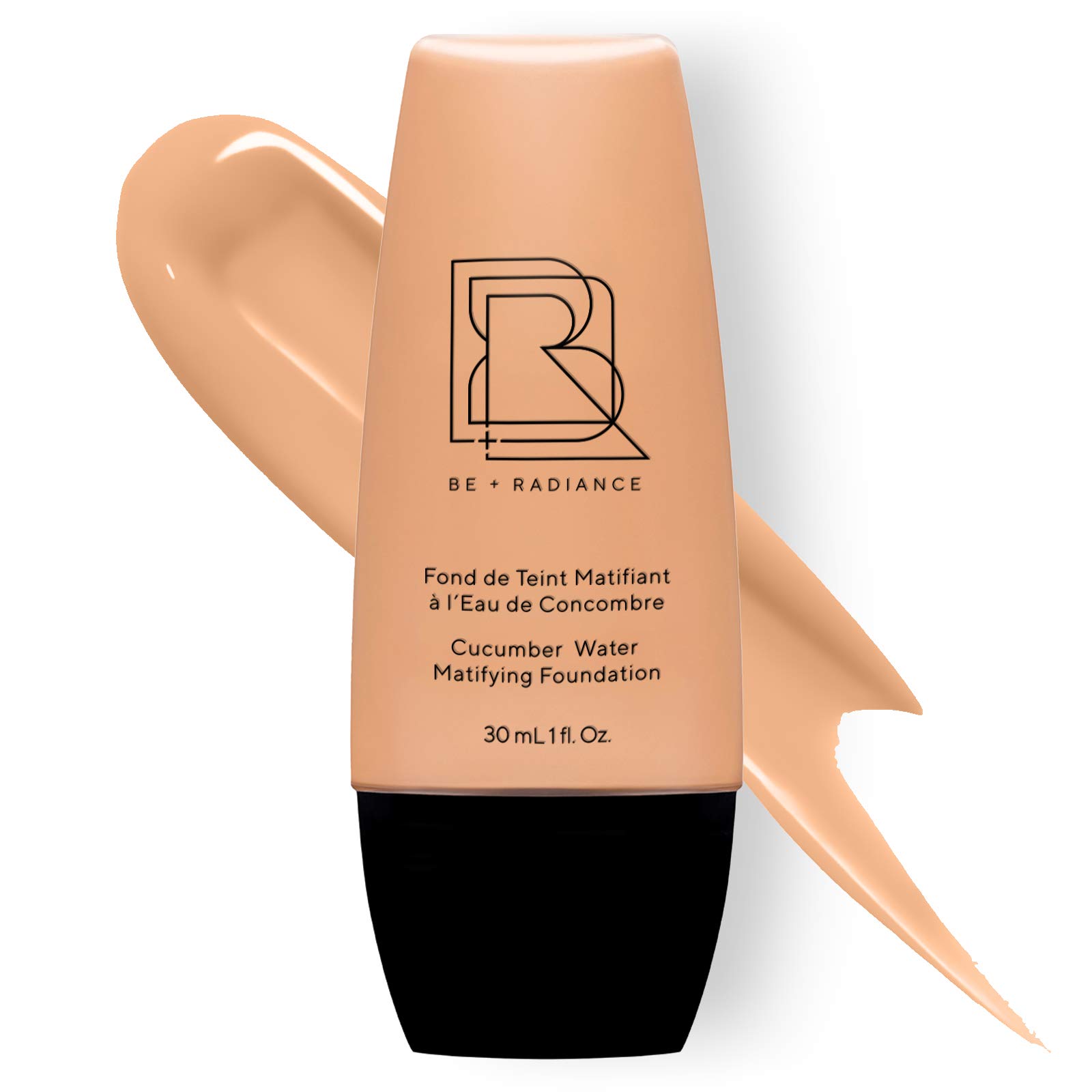 BE+RADIANCE N°26⎮Liquid mattifying foundation with cucumber water⎮ light to medium coverage, natural⎮ For all types of skin⎮Noncomedogenic, No transfer, Vegan, Cruelty-free⎮Made in France,shade 26