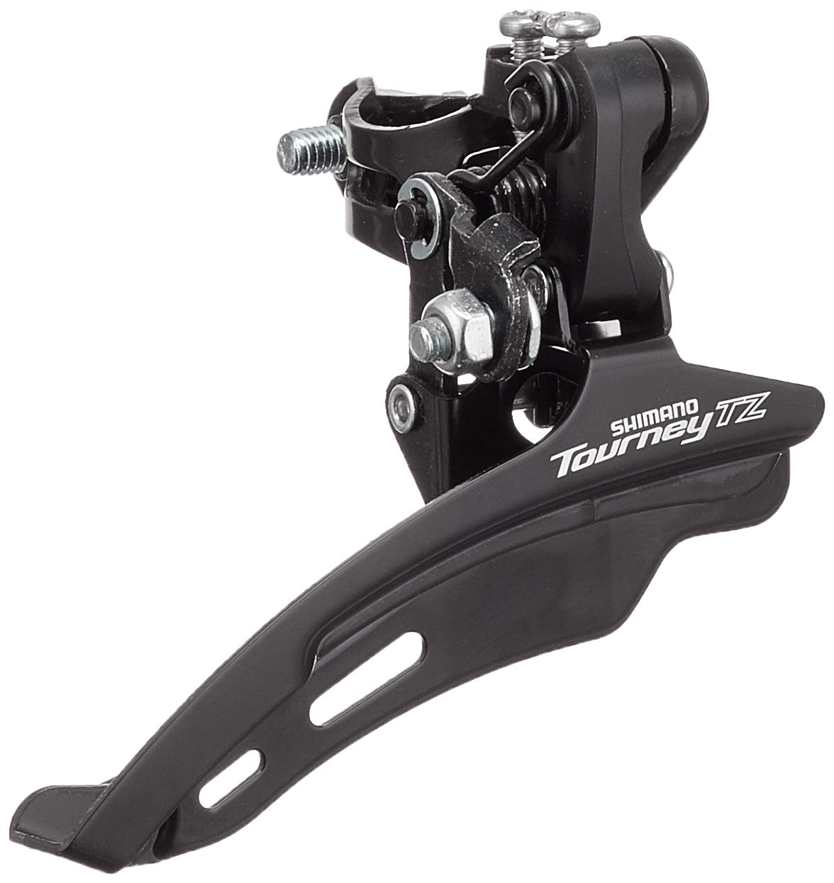 Shimano FD-TZ510 6-speed MTB front derailleur, down swing, top pull, 28.6mm, 66-69, 48T