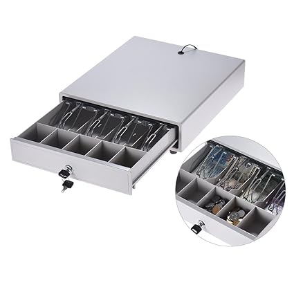 Kkmoon Heavy Duty Electronic Cash Drawer Box Case Storage 4 Bill 5