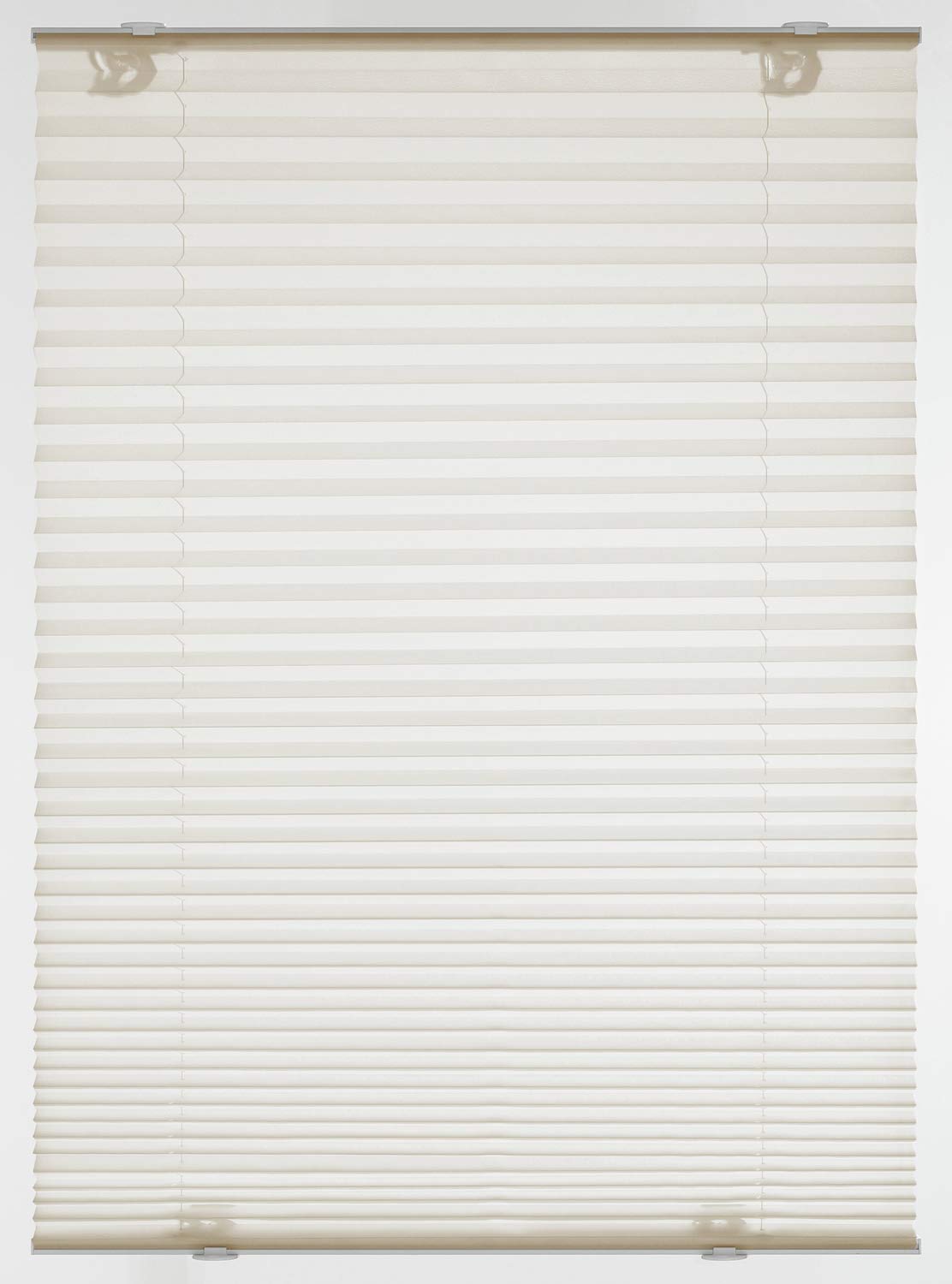 Gardinia Solo Pleated Blind with Suction Cups, Opaque Folding Blind, All Mounting Parts Included, 2 Operating Rails Made of Aluminium, Cream, 70 x 130 cm (W x H)