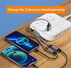 USB C Male to Dual USB Female Adapter, USB