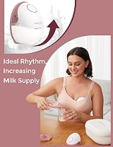 Momcozy M6 Hands-Free Breast Pump Portable Single Electric Red view 3