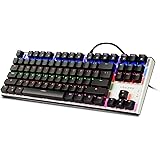 Emarth Mechanical Keyboard, USB Wired Gaming Keyboard 87-Key with Blue Switches (Black/Silver)