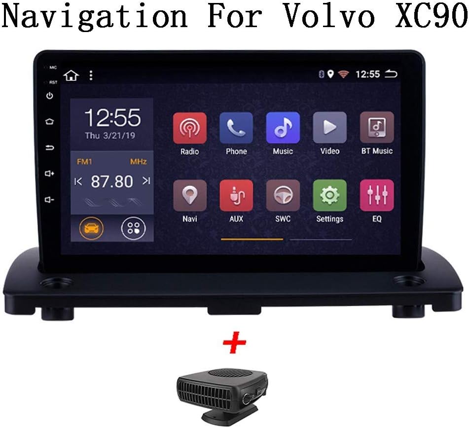 XBRMMM Android 8.1 9 Inch HD Touchscreen Radio GPS Navigation for Volvo XC90 2004-2014 Bluetooth MP4 MP5 Music Player WiFi Steering Wheel Control Support DVR OBD2, 4G+WiFi:2+32G