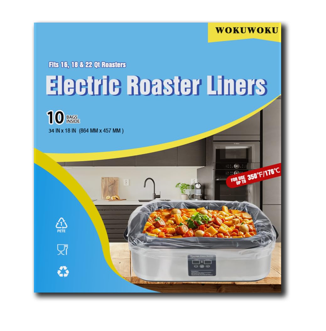 Photo 1 of 10 ×Electric Roaster Liners 34 x 18 Inch Disposable Roaster Liners Fits 16, 18, 22 Quarts Roasters, Roasting Pan Liners Cooking Bags for Immediate Cleanup