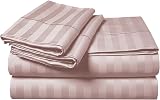 MOONLIGHT20015 King Size Duvet Cover Set Reversible Stripes Satin Bedding Peach view 7