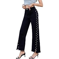 パンツ Straight just waist studs denim pants 71BWwPAUdyL._AC_SL1500_.jpg