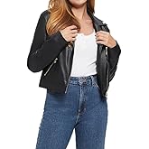 GUESS womens Long Sleeve Venom Cropped Moto Jacket