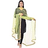 themilestocks Woman's Embellished Net Dupatta Scarf Shawl Wrap Soft Indian Bridal Wedding