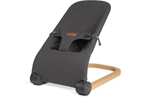 Jimglo Baby Bouncer, Portable Infant Bouncer Seat for Babies, Newborn Bouncy with Cotton, Foldable, Anthracite