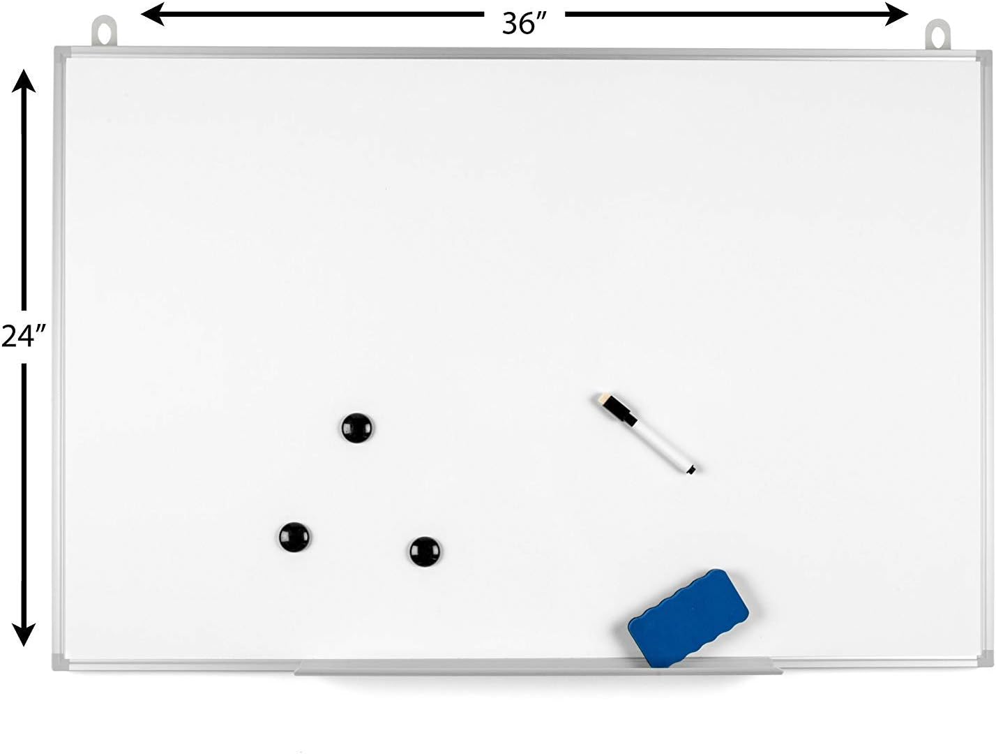 Officeline Ultra-Slim, Lightweight Magnetic Dry Erase Board & Accessories (Includes Whiteboard Pen & Pen Tray, 3 x Magnets & Eraser) (24 x 36 Inch) : Office Products