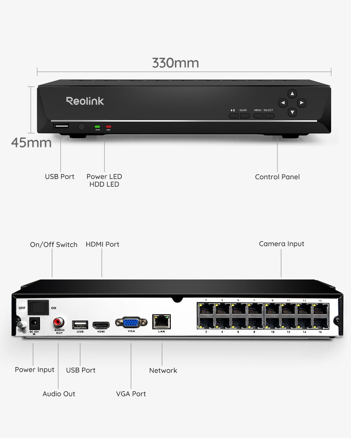 REOLINK 16CH Network Video Recorder for Home Security Camera System,Only Work with 16MP/12MP/4K/8MP/5MP/4MP The Same Brand PoE IP Cam,24/7 Recording to Pre-Installed 4TB Hard Drive,RLN16-410 - View 8