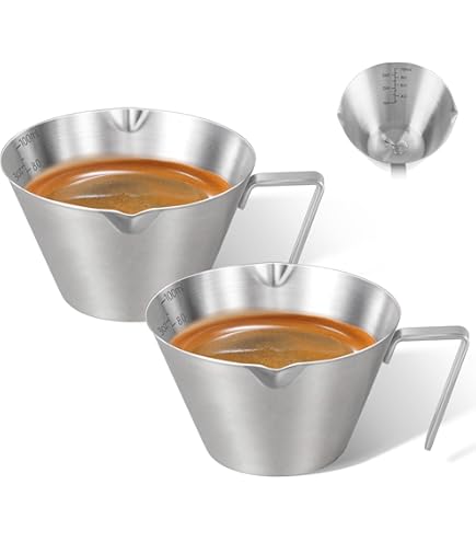 Mesure Précise Café Verre Doseur Espresso Acier Inoxydable 100ml - Pour Baristas Et Amateurs De Café, échelle Précise Verre Doseur Acier Inox Espresso 100ml Barista
