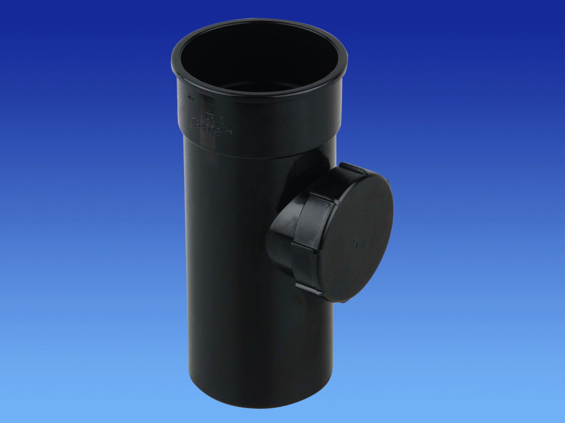 0T274B BLACK Osma Rainwater Downpipe Access Pipe – with Door 68mm