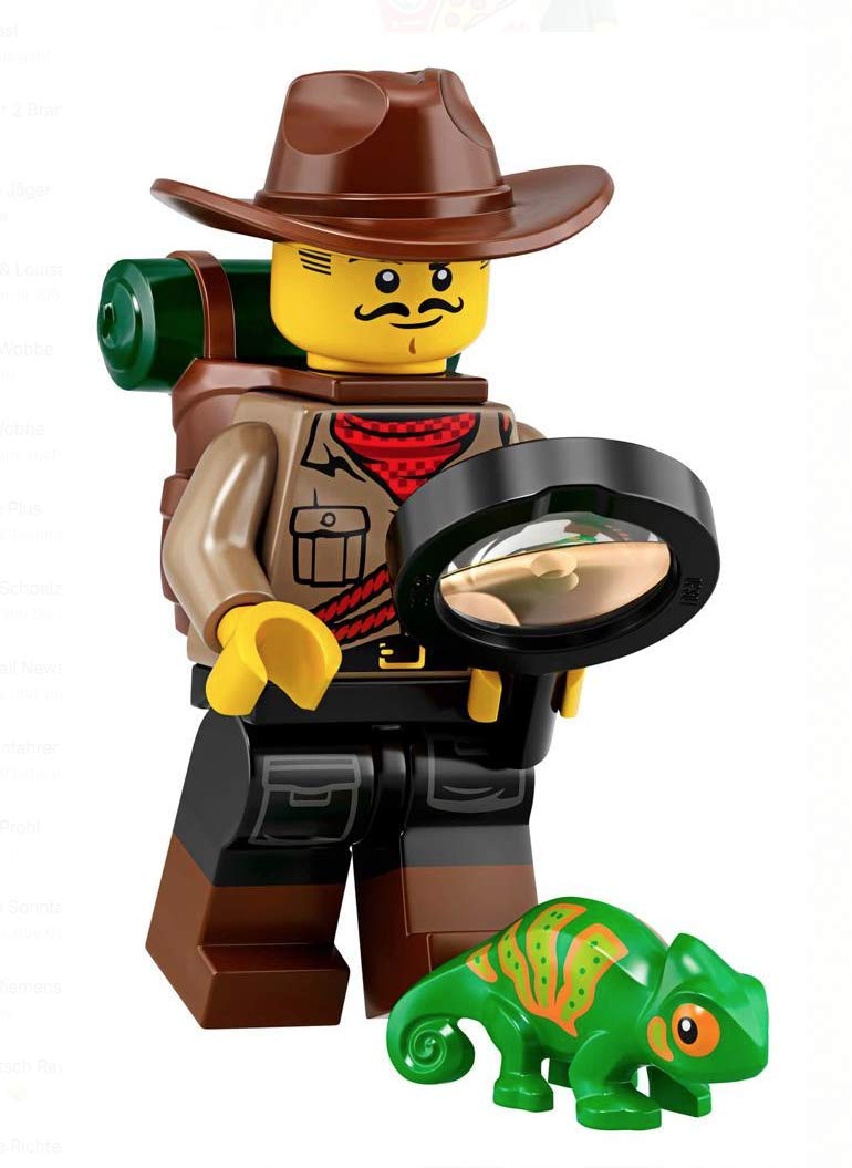 LEGO Minifigures Series 19 Jungle Explorer Minifigure with Chameleon 71025 (Bagged)