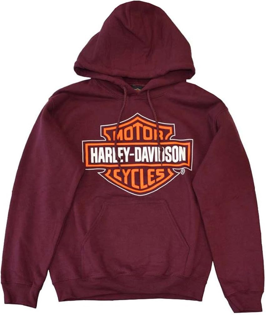 Harley-Davidson Men's Hooded Sweatshirt, Bar & Shield, Burgundy ...