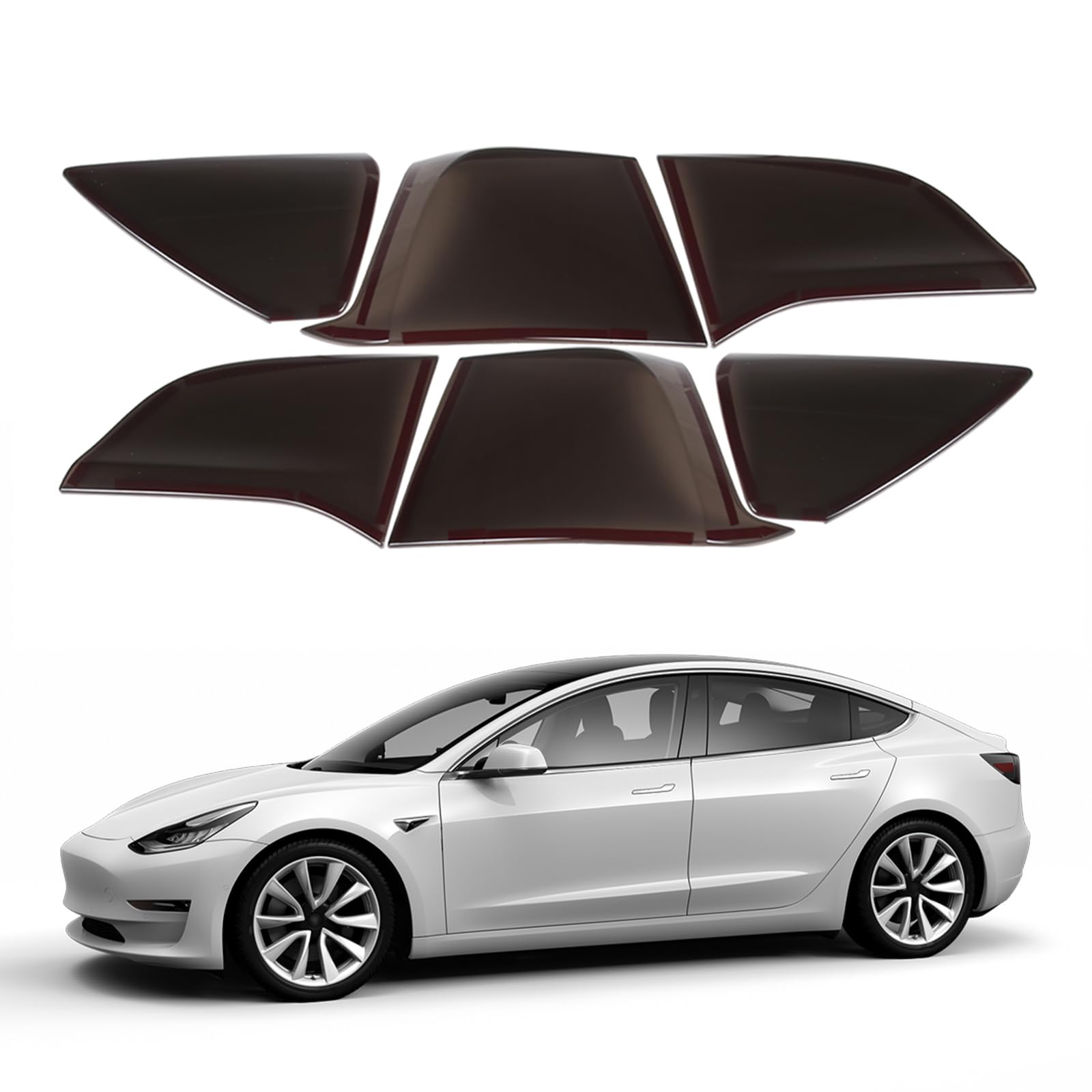 Photo 1 of Rear Tail light Cover Compatible with Tesla Model 3/Y 2017-2023 Accessories, Blackout Tail Brake Light Guard Cover Bezels, Reverse Tail Lamp Shell Shade, Smoked Rear Headlight Protection Cover ABS