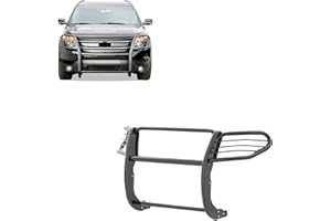 BLACK HORSE OFF ROAD Black Horse Grille brush Bumper Guard Modular Black Compatible with 2016-2019 Ford Explorer-17FJ30MA