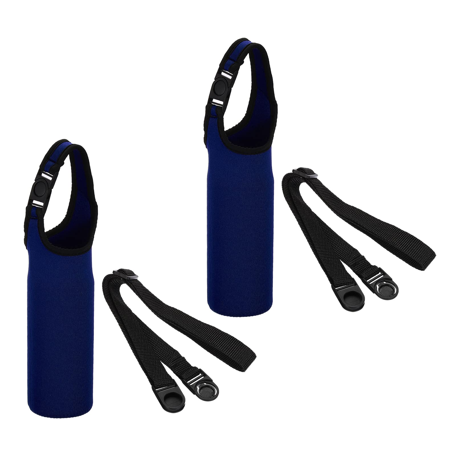 PATIKIL 67mmx185mm Water Bottle Sling Bag, 2 Pack Neoprene Portable Insulated Bottle Holder Carrier with Removable Adjustable Shoulder Strap, Navy Blue