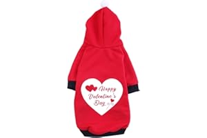 Impoosy Valentine's Day Pet Dog Hoodies Funny Heart Shirt Cute Puppy Costume Clothes for Small Medium Dogs Cats Pets (S)