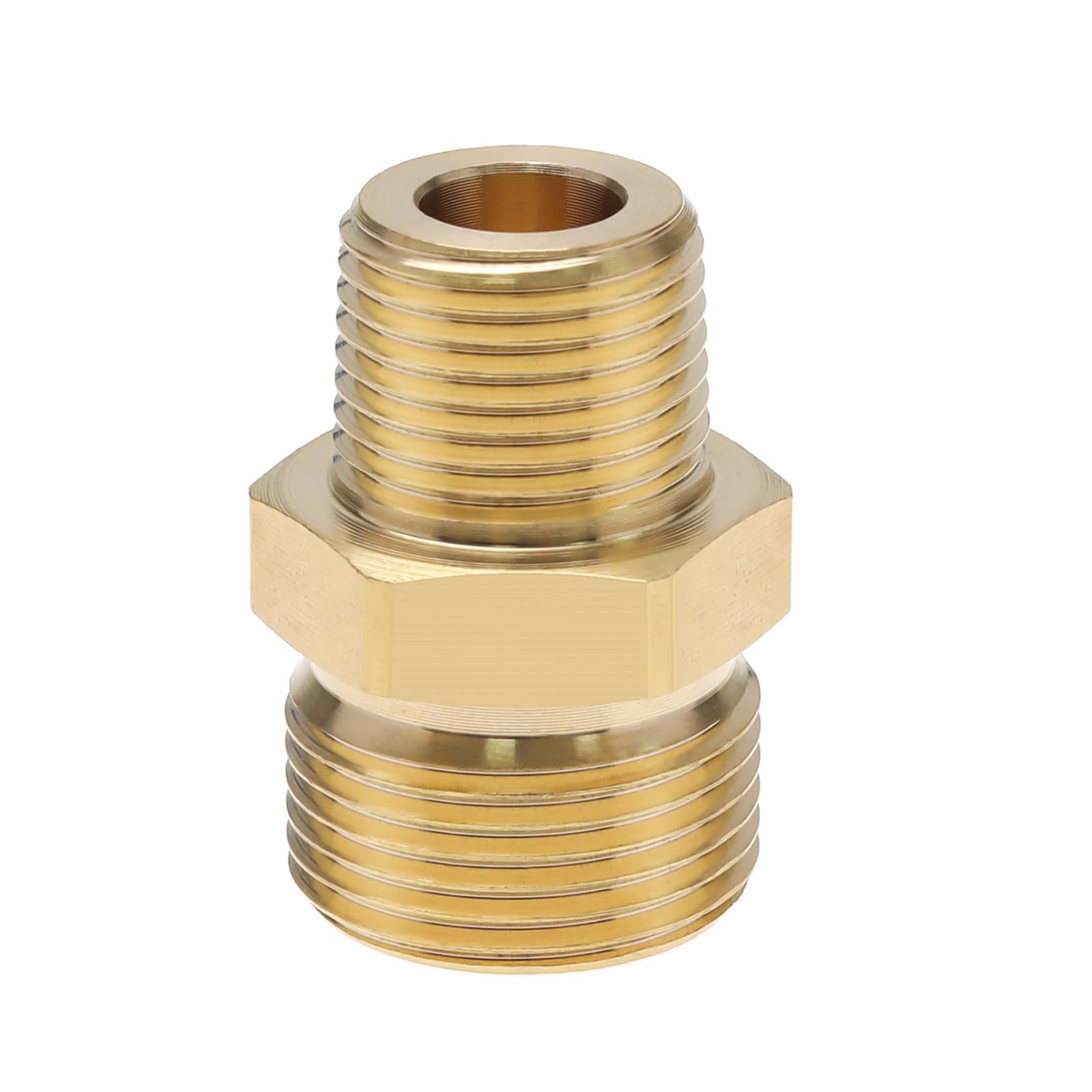YINETTECH Brass Pressure Washer Coupler 3/8 Inch NPT Male to M22 14mm Male Adapter Fitting 4500 PSI External Thread Pressure Washer Hose Connector Converter