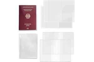ZARSIO 4 PCS Clear Transparent Passport Cover Plastic Passport Protector Holder