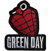 Green Day Logo Woven Grenade Iron On Patch (One Size) (Red/Black/White)