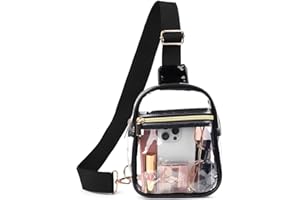 Bunnychill Clear Sling Bag - Stadium Approved Fanny Pack for Women & Men - Transparent Crossbody Bag with Adjustable Guitar Straps for Sports, Beach, Events, Concerts, Festivals