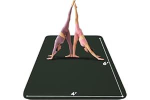 FrenzyBird Large Yoga Mat 6 'x 4' —1/4" &1/3"non-slip Fitness mat, Yoga mat, Extra Wide Exercise mat Large Exercise mat Large family Pilates mat, non-slip, thick, TPE exercise mat for gym and floor workouts