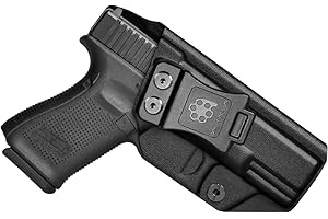 AMBERIDE Glock19 19X 44 45 23 32 Holster IWB OWB Kydex Holster Custom Fit: Glock 19 19X 44 45 23 32 (Gen 1-5) Pistol - Inside Waistband Concealed Carry - Adj. Cant & 'Posi-Click' Retention - No Wear No Jitter