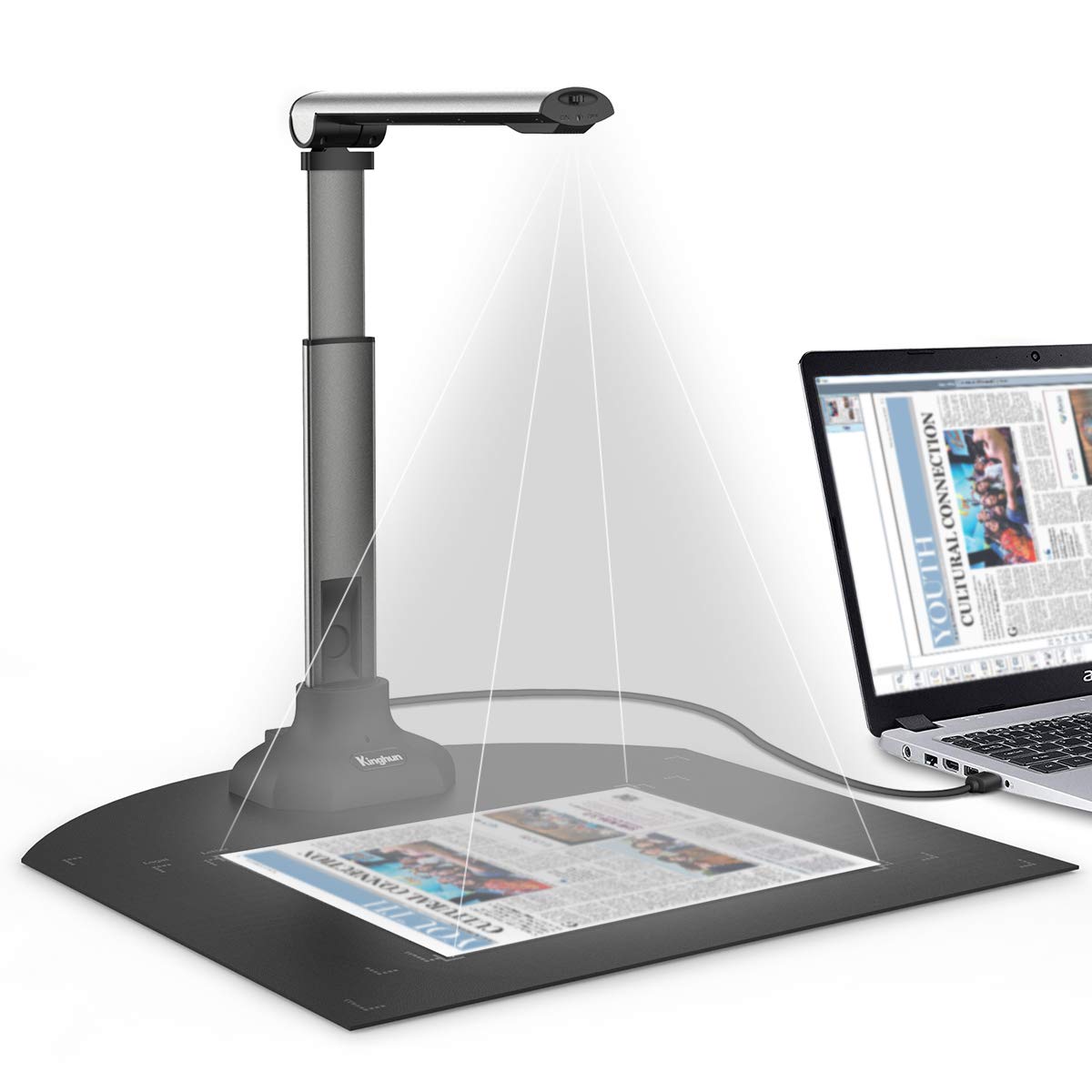 Kinghun KC6A07 Book & Document Camera, 8MP High Definition Portable