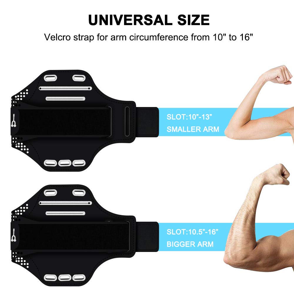 Guoguo Running Armband Case iPhone Xs Max/ 8/7,Samsung Galaxy S10/9/8,LG V30/40, Cell Phone Holder Adjustable & Skin-Friendly