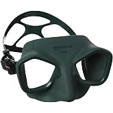 Mares Viper Mask for Freediving and Spearfishing - Low Volume Wide-Field Diving Mask with Fog-Resistant Silicone Skirt &amp; Ergonomic Strap, Green/Black