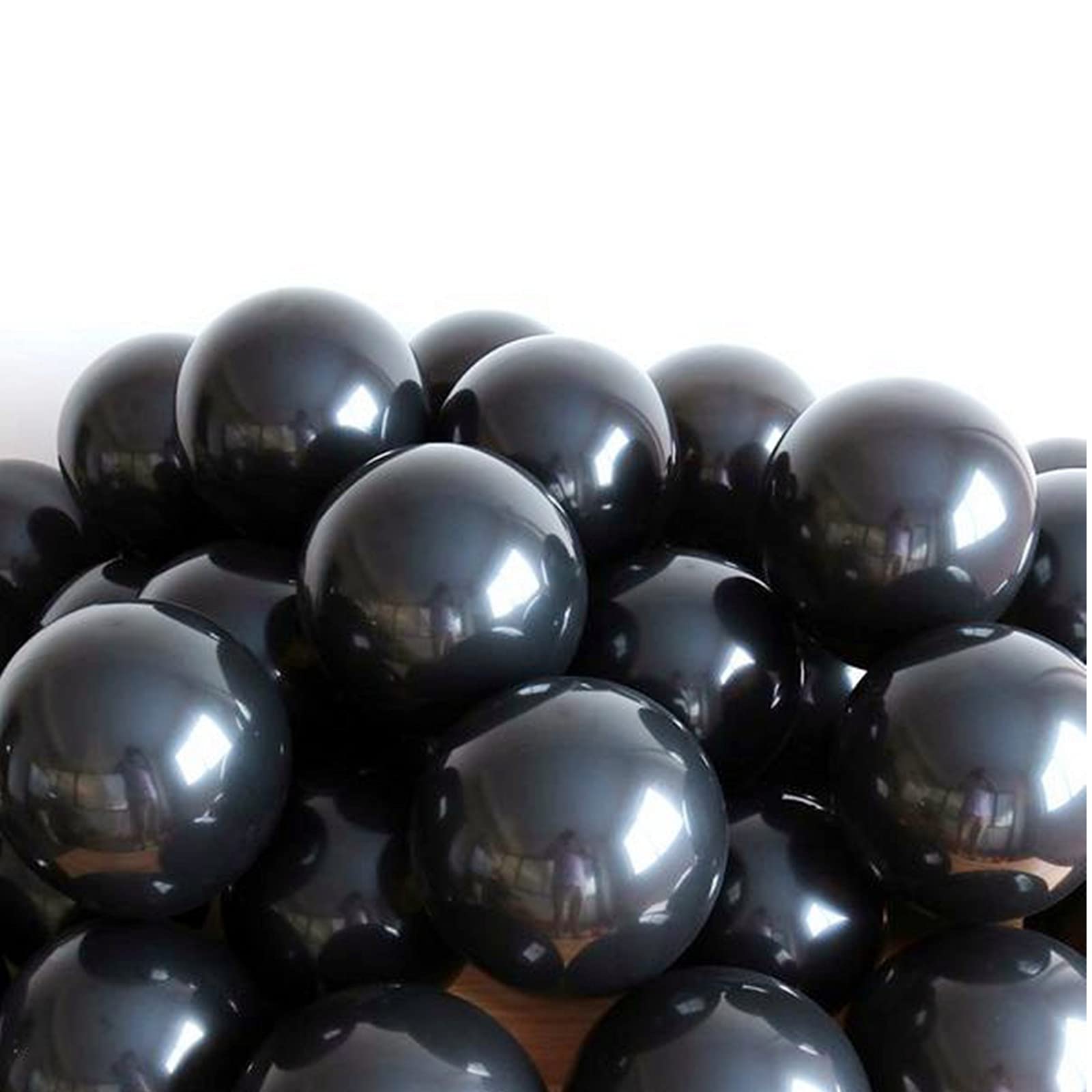 100 Pcs 10 Inch Mini Black Balloons, Halloween Party Decorative Small Thick Latex Matte Balloons for Baby Shower, Birthday, Wedding, Engagement, Anniversary, Festival Decorations