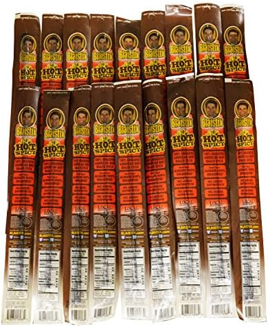 Pure Grassfed U.S.A. Beef Jerky Snack Sticks - 25 pack Hot Spicy | Grass Fed | Gluten Free | No Antibiotics | No Hormones | No Nitrates