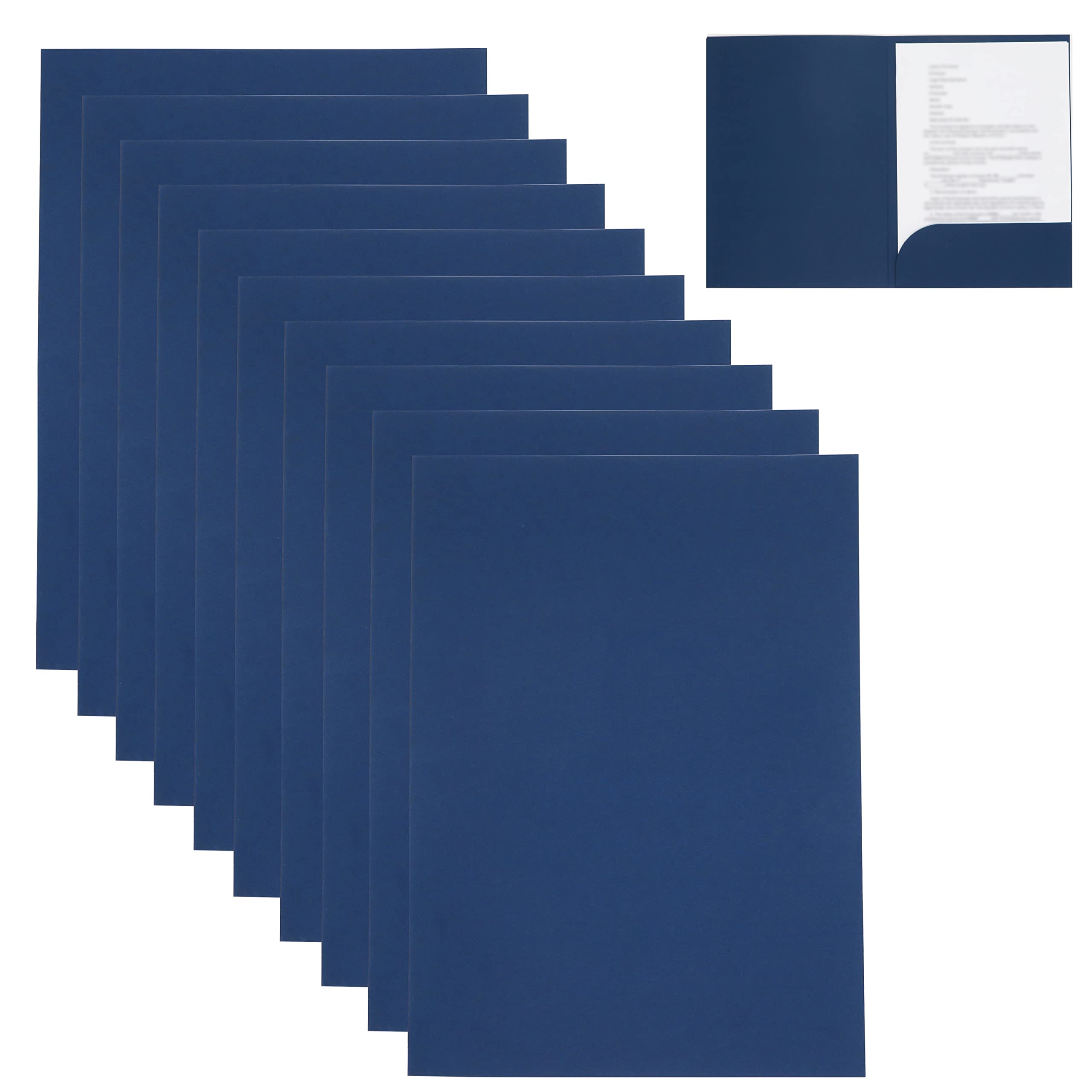 Document Wallets Made of 320 g/m² Cardboard/Kraft Paper in A4 Format, Document Folder, Briefcase, File Folder, Organiser Folder, Ideal for Office, School, University, 31 x 24 cm (10, Blue)