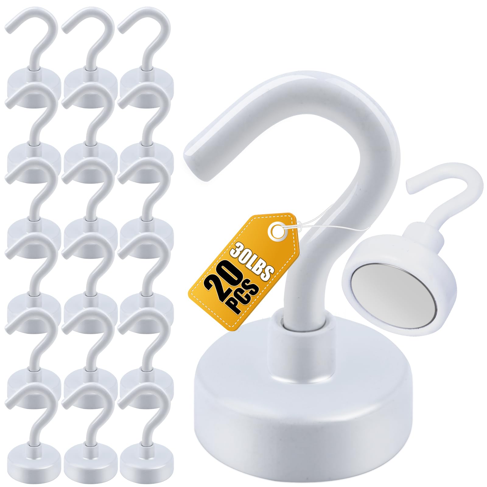 DIYMAG Magnetic Hooks, 30Lbs Strong Heavy Duty