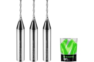 SHARPRO 1/16 Router Bit 1/4 Shank, 1/16 CNC Router Bits 1/4 Shank, 1/16 Upcut CNC Bit, Up Cut Spiral Router Bits 1/4 , Solid 