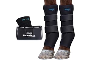 NEWGO Horse Ice Pack Reusable Horse Leg Wrap for Injury, Cooling Horse Knee Wrap Full Coverage Leg Ice Boot Cold Pack 2 Wrap with 4 Gel Packs for Knee, Legs, Boots, and Hooves