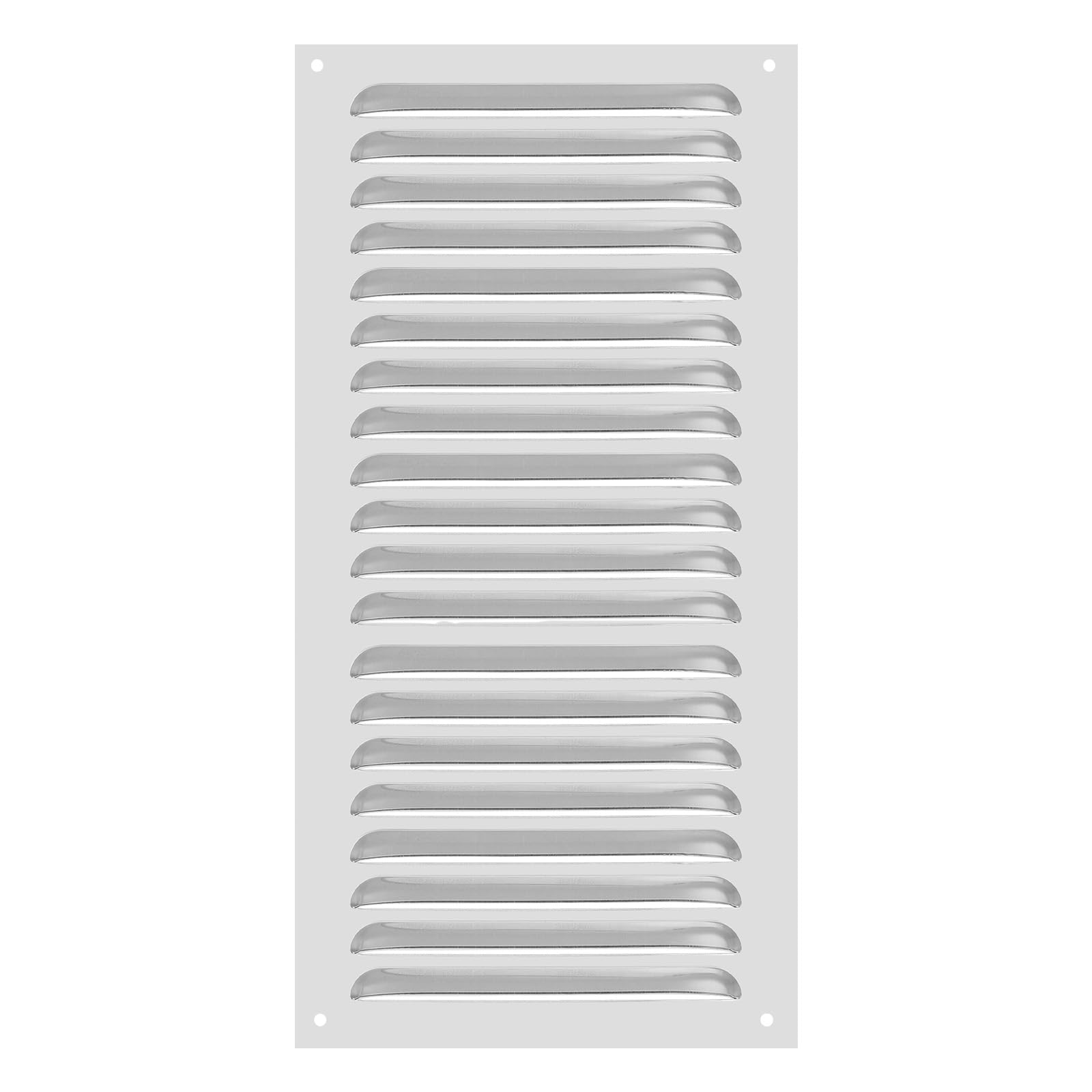 PATIKIL 10 x 20 Inch Aluminum Vent Cover, Screen Air Grille Ventilation Cover HVAC Louvered Grill for Home Kitchen Fireplace Bathroom Wall Ceiling, Silver Tone