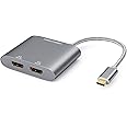 USB C to Dual HDMI 4K Adapter, CableCreation USB Type C (Compatible Thunderbolt 3) to 2 HDMI Adapter Compatible with MacBook Pro 2020/2019/2018/2017,XPS 13/Surface Book 2,Chromebook Pixel, Yoga 710