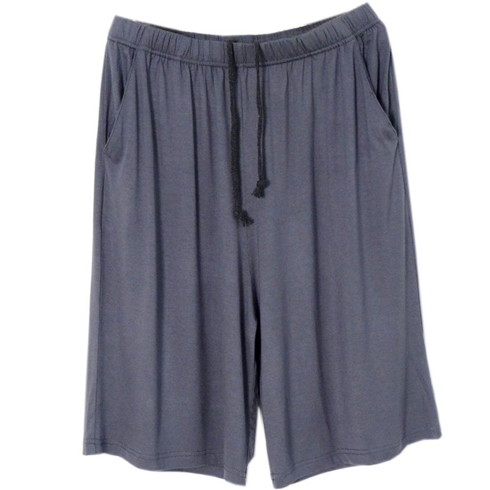 ENJOYNIGHT Men\'s Sleep Shorts Loose Lounge Shorts Pajama Bottom Pants (Large, Dark Gray)